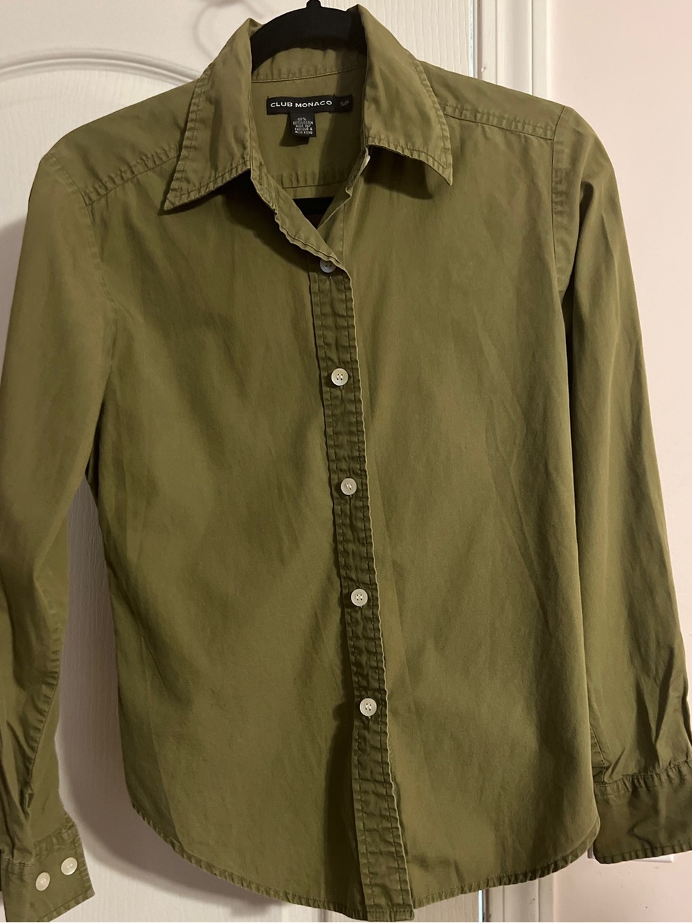 Club Monaco Olive Green Collared Shirt